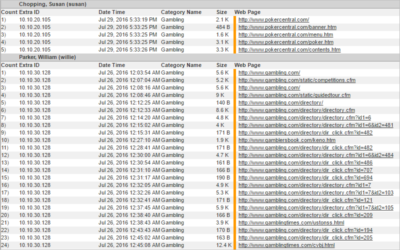 Cyfin CyBlock Reporting Category Audit Report