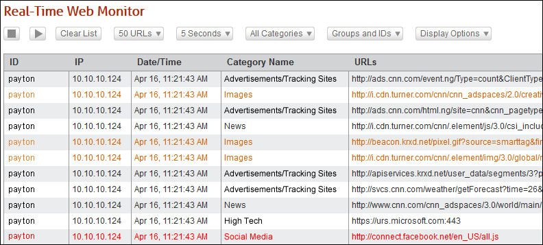 Real-Time Employee Web-use Monitor