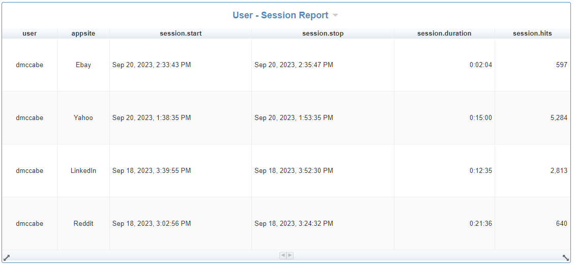 Cyfin User Session Audit